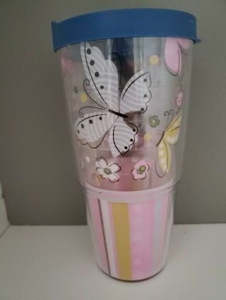Tervis " Hallmark Butterfly " 24 Oz Tumbler With Lid Hot And Cold