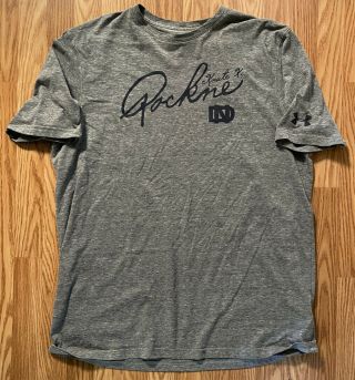 Notre Dame Football Team Issued Under Armour Rockne Shirt Large