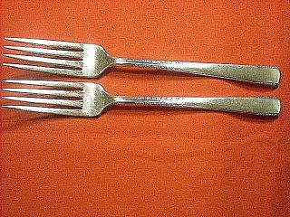 Set Of (2) Oneida 1881 Rogers " Banbury " Silverplate 7 5/8 " Dinner Forks