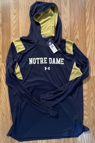 Notre Dame Football Team Issued Under Armour Hoodie Tags Large