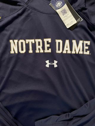 Notre Dame Football Team Issued Under Armour Hoodie Tags Large 2