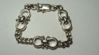 Heavy Vintage Taxco 925 Sterling Silver Ornate Link Bracelet