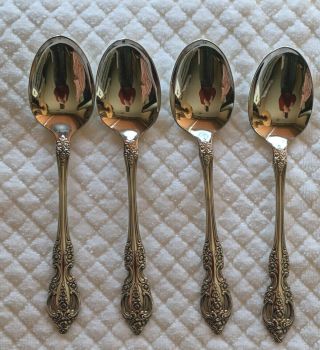 Oneida Renoir Pembrooke Sss Stainless Flatware Set 4 Oval Soup Table Spoons