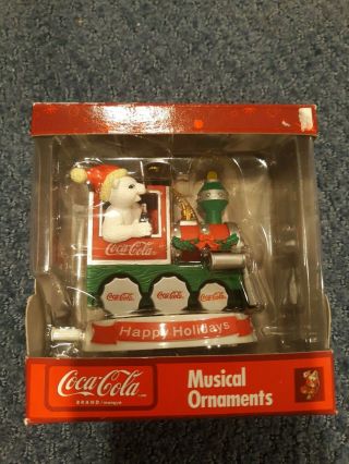 Coca Cola Coke Train Bear Musical Ornament S2 Polar