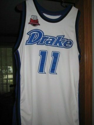 Drake Bulldogs Ncaa 2007 Adidas Game Worn Basketball Jersey 100 Years Patch