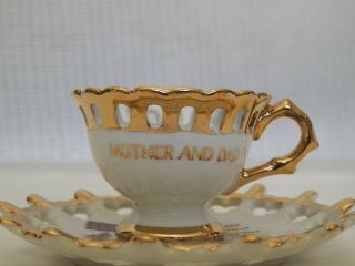 Mother And Dad Mini Tea Cup And Saucer Set