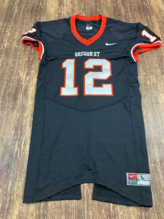 Oregon State Beavers Team Issued Black College Football Jersey - Nike - Large