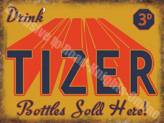 Vintage Food,  99,  Tizer Retro Drink Soda Cafe Pub Old Shop,  Small Metal Tin Sign