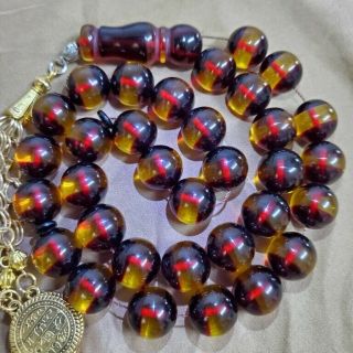 33 German Amber Multi Color Bakelite Prayer Beads Komboloi Faturan فاتوران