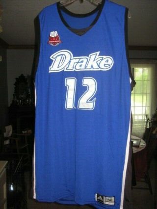 Drake Bulldogs 2007 Adidas Game Worn Basketball Jersey Anniversary Patch