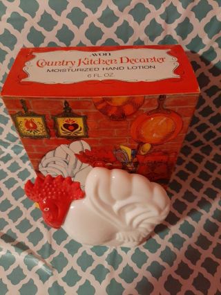 Avon Country Kitchen Decanter Moisturized Hand Lotion Rooster Empty 2