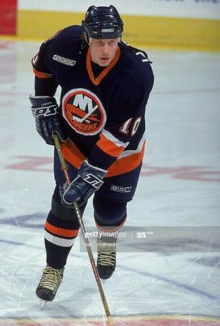 Mats Lindgren Game Worn York Islanders Gloves Nhl