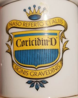 Coricidin - D Vintage Apothecary Vanity Jar Porcelain Ceramic Made In Japan