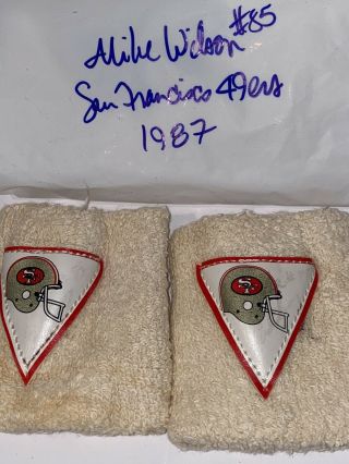 1987 Mike Wilson 85 San Fransisco 49ers Player Worn Football Wristbands