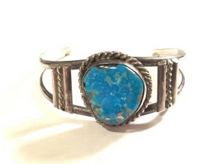 Vintage Southwest Turquoise Sterling Silver Cuff Bracelet