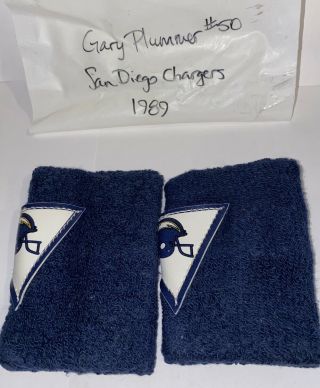 1989 San Diego Chargers Gary Plummer 50 Player Wristbands Sweatband