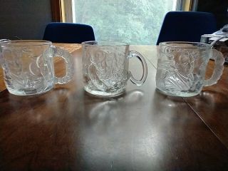 1995 Mcdonalds 3 Batman Forever Glasses - Two - Face And The Riddler Usa