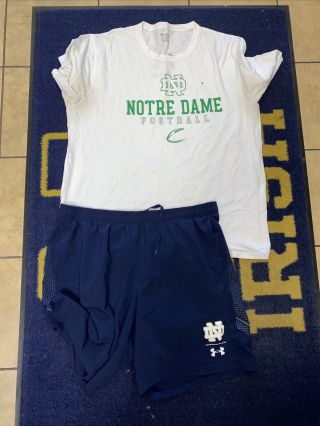 Team Issued Notre Dame Football Shorts And Shirt 2xl