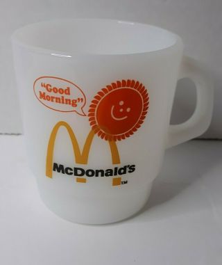 Vintage Anchor Hocking Mcdonald’s Fire King Good Morning Coffee Mug 6oz