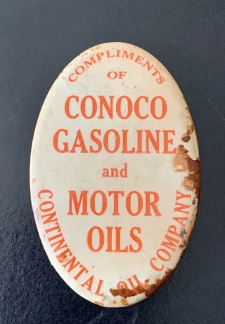 1920s Conoco Gasoline And Motor Oils Advertising Celluloid Sharpening Stone Hone