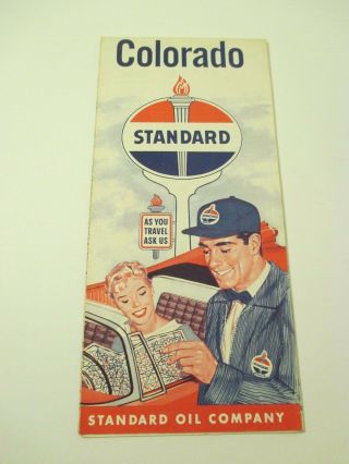 Vintage Standard Oil Colorado Gas Service Station Road Map 1957 Estimate - Box A2