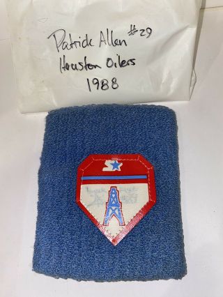 Signed 1988 Houston Oilers Patrick Allen 29 Player Worn Football Wristband
