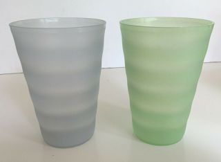 Tupperware Impressions 16 Oz Tumbler Cup 3515a 500ml Pastel Blue Green Set Of 2