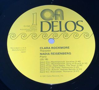 THE MOOGS present CLARA ROCKMORE Virtuoso Theremin DELOS JAPAN LP DEL - 25437 3