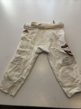 Game Worn Indiana Hoosiers White Football Pants.  Made By Adidas.  Size 3xl