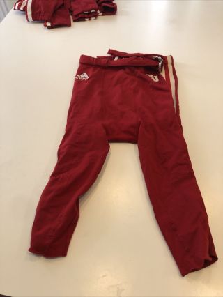 Game Worn Indiana Hoosiers Red Football Pants.  Dbl Stripe On Sides.  Size2xl