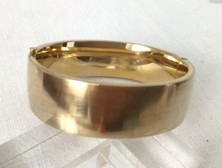 12k Gold Filled Wide Hinged Bangle Bracelet 1/20 12k Gf