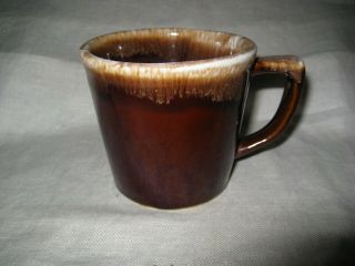Vintage Brown Drip Glaze Stoneware Coffee Mug D Style Handle Evc