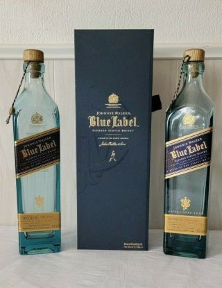 Johnnie Walker Blue Label 750 Ml 2 Empty Bottles 1 Box