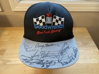 Vtg Gm Goodwrench Racing Hat Cap Signed By Dale Earnhardt Pit Crew 90’s Nascar