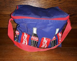 Coca Cola In Bottles Soft Cooler Bag W/ Strap Coke Insulated Lunch Tote 6 - Pack