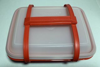 Vintage Orange Tupperware Pak - N - Carry Lunch Box/container