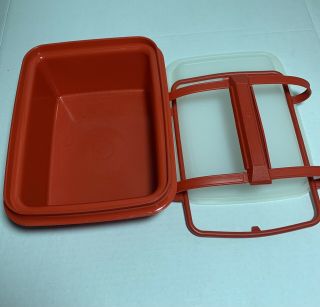Vintage Orange Tupperware Pak - N - Carry Lunch Box/Container 3