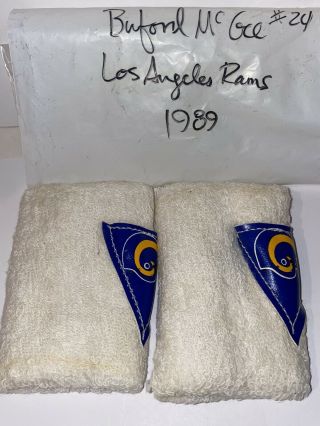 1989 Buford Mcgee Los Angeles Rams 24 Player Worn Wristbands