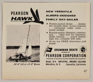 1961 Print Ad Pearson Hawk 16 