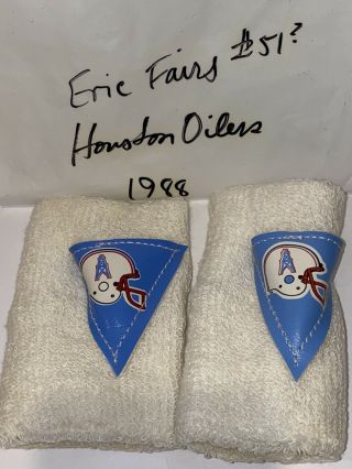 1988 Houston Oilers Eric Fairs 51 Player Owned Wristband Sweatband