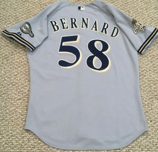 Bernard Size 46 58 2002 Milwaukee Brewers Game Jersey Road Gray All Star