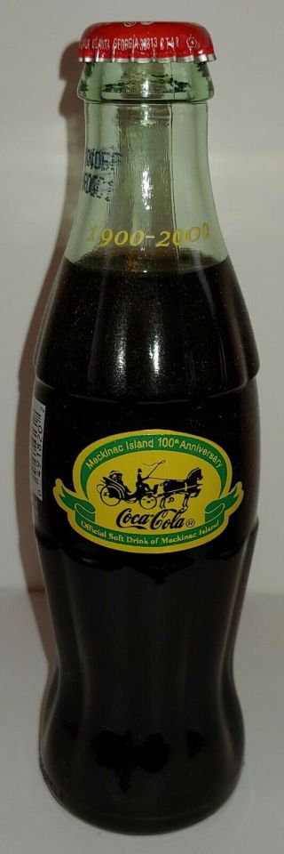 Mackinac Island 100th Anniversary 1900 - 2000 Coca - Cola - Single Bottle