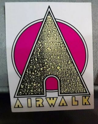 Airwalk Logo Sticker Vintage 80s 90s Pink / Yellow