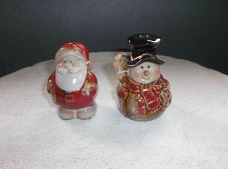 Santa Claus And Snowman - Salt And Pepper Shaker