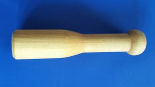 Wooden Masher Muddler Pestle Grinder W/ Flat Ends 5.  75 Inches