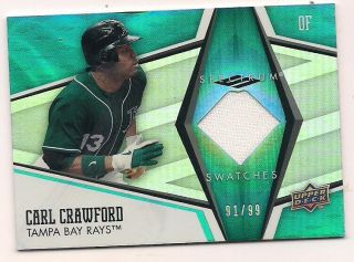 2008 Upper Deck Spectrum Jersey Card Carl Crawford Tampa Bay Rays 91/99