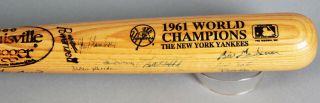 Yogi Berra Whitey Ford 1961 Ny Yankees World Series Champion Signed Baseball Bat