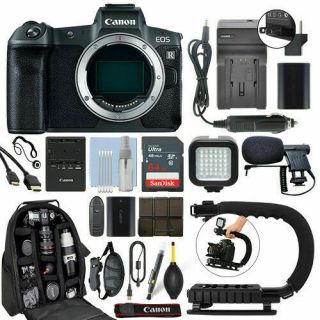Canon Eos R Mirrorless 30.  3mpdigital Camera Body,  64gb Pro Video Kit A Brand -