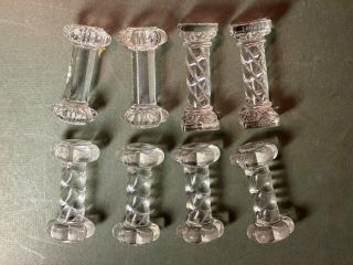 Lovely Set Of Eight (8) Assorted Crystal Knife Rests Sevres Etc