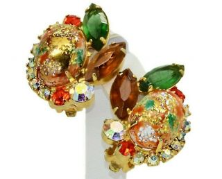 Vintage Juliana D&e Easter Egg & Rhinestone Earrings